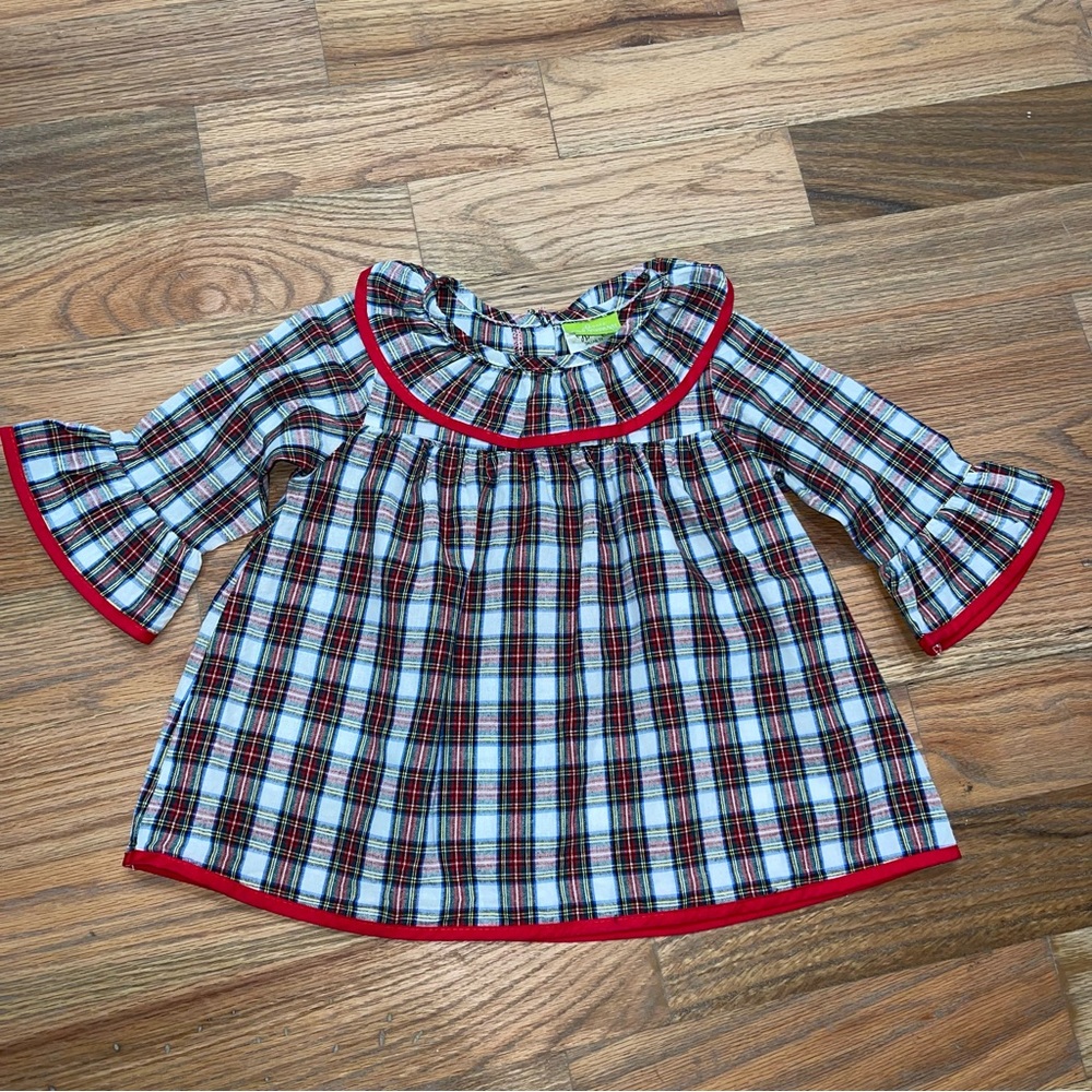 classic whimsy plaid holiday top